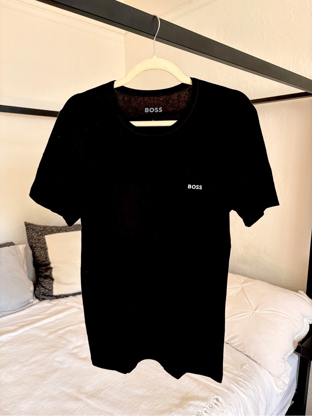 Boss Black Crewneck T-Shirt with Small White Logo